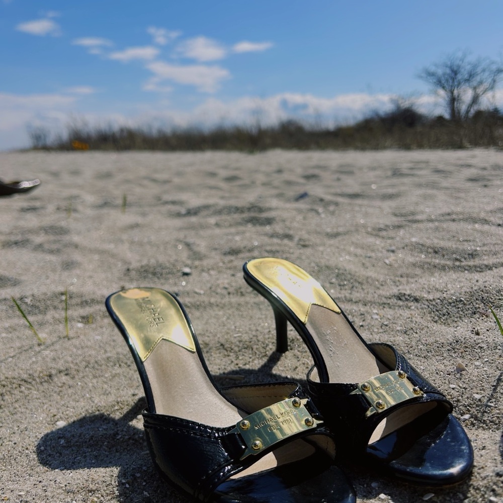 Michael Kors Black and Gold Heels